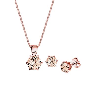 Elli Basic Kristalle 925 Sterling Silber rosé-vergoldet Rosa Damen