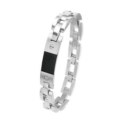 amor - Armband für Herren, Edelstahl Herrenschmuck 1 ct Weiss