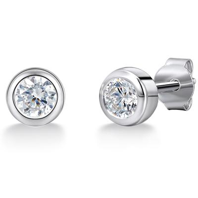 Trilani - Ohrstecker Sterling Silber Zirkonia in Silber Ohrringe 1 ct Damen