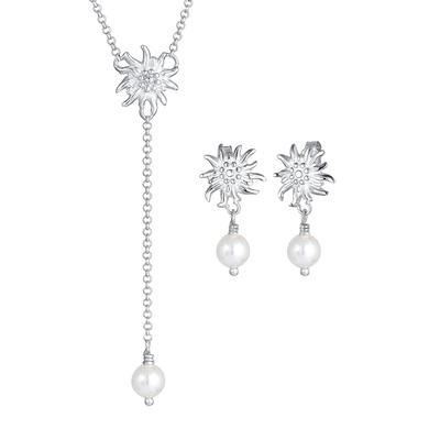 Elli 2er Set Edelweiss Perle Tracht 925 Silber silberfarben Damen
