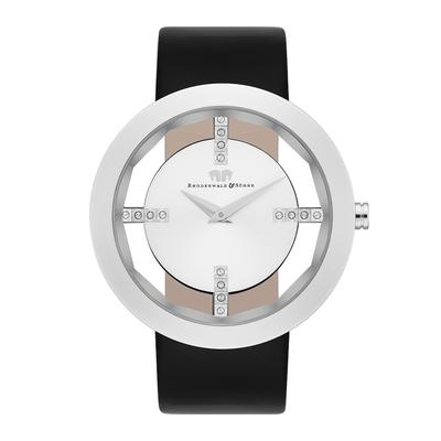 Rhodenwald & Söhne - Quarzuhr Lucrezia in Silber Echtleder in Schwarz Damenuhren 1 ct Damen (97.99 € / 1 ct)