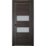 Standard Door - Belldinni Dessa DIY-Friendly Paneled Solid Manufactured Wood & Glass Standard Door Manufactured Wood in Brown | Wayfair 146227