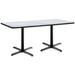 KFI Studios 72" L Breakroom Table & Chair Set Metal in Gray/White | 29 H x 72 W x 36 D in | Wayfair T3672-B2025-BK-GYN