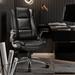 Qwork Ergonomic Executive Chair Upholstered, Leather in Black/Gray | 49 H x 27.5 W x 29.1 D in | Wayfair 91286