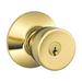 Schlage Bell Antique Brass Steel Entry Lockset ANSI Grade 2 1.75 in. Metal in Yellow | 3.2 H x 5.5 W x 9.8 D in | Wayfair F51VBEL505