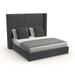 Wade Logan® Austine Tufted Low Profile Standard Bed Upholstered/Revolution Performance Fabrics® in Gray/Black | 67 H x 81 W x 81 D in | Wayfair