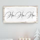 The Holiday Aisle® Ho-Ho-Ho by Olivia Rose - Wrapped Canvas Textual Art Print Canvas in Black/Brown/White | 8 H x 16 W x 1.5 D in | Wayfair