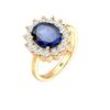 Elli Cocktailring Saphirblau Royal Zirkonia 925 Silber 52 Damen