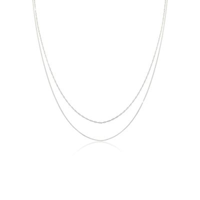 Elli - 2er Set Basic Venezianer Kette Gedreht 925 Silber Ketten 1 ct Damen