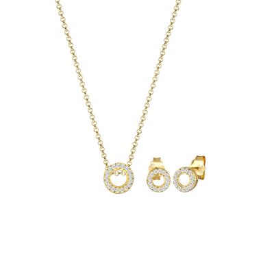 Elli DIAMONDS - Kette Ohrstecker Diamant(0.215 ct.)375 Gelbgold Schmuck-Set 1 ct Damen (599.99 € / 1 ct) Image