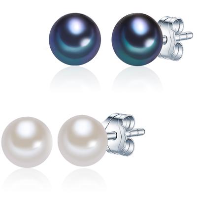 Valero Pearls - Perlen-Ohrstecker Sterling Silber Süßwasser-Zuchtperle in Silber Ohrringe Damen