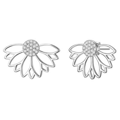 Glanzstücke München - Ohrstecker Lotusblume Sterling Silber Zirkonia in Silber Ohrringe Damen