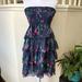 American Eagle Outfitters Dresses | American Eagle Blue Floral Strapless Dress | Color: Blue/Purple | Size: M