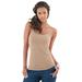 Plus Size Women's Bra Cami with Adjustable Straps by Roaman's in New Khaki (Size M) Stretch Tank Top Built in Bra Camisole