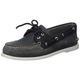 Sperry Men's A/O 2-Eye Leather Boat Shoe, Grey/Black, 9 UK