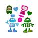 Zoomie Kids Roush Bag Large Lovebots Window Decal, Glass in Blue/Green/Pink | 13 H x 0.1 W in | Wayfair 2EFCE4DB488E4988A2ADDEE8E7967EAC