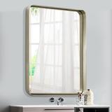 17 Stories Lamarious Modern & Contemporary Venetian Bathroom/Vanity Mirror Metal in Gray/White | 36 H x 24 W x 1.6 D in | Wayfair