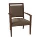 Fairfield Chair Preston King Louis Back Arm Chair Wood/Upholstered/Fabric in Brown | 35 H x 24.5 W x 22.5 D in | Wayfair 8700-11_ 8789 91_ Walnut