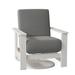 Telescope Casual Leeward Swivel Recliner Patio Chair w/ Cushions Plastic in White | 39 H x 33 W x 35 D in | Wayfair 869672201