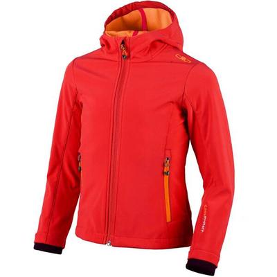 CMP Kinder Funktionsjacke Kapuzen Softshelljacke, Größe 176 in Orange