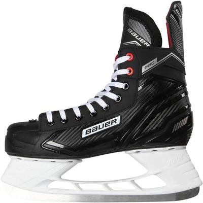 BAUER Herren Eishockey-Schlittschuhe Complet Pro Skate, Größe 48 in Schwarz/Rot/Weiß