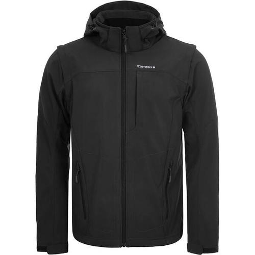 ICEPEAK Herren Softshelljacke LEONIDAS, Größe 50 in SCHWARZ