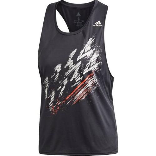 adidas Damen Speed Tanktop, Größe S in Schwarz/Rot/Weiß