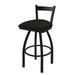 Holland Bar Stool 821 Catalina Low Back Swivel Bar Stool Upholstered/Metal in Blue/Black/Brown | 39 H x 18 W x 18 D in | Wayfair 82130BW003