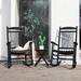 Freeport Park® Karlin Outdoor 2 Solid Wood Chairs & 1 Table Wood in Black | 44.1 H x 24 W x 34.3 D in | Wayfair 75BBA3783DAA4820B105322785A2CF05