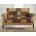 Printed Faux Patchwork Loveseat Protector by BrylaneHome in Brown Gold Slipcover