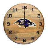 Imperial Baltimore Ravens Oak Barrel Clock