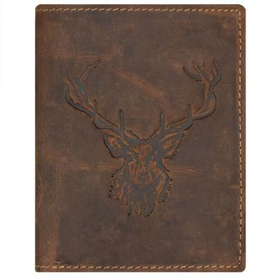 Greenburry Vintage Geldbörse Hirsch Leder 9,5 cm braun Braun Herren Image