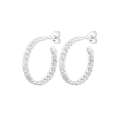 Elli Damen Creole Geflochten Trend Blogger in 925 Silber silberfarben Image