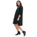 Plus Size Women's Knit Trapeze Dress by ellos in Black (Size 22/24)