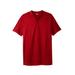 Men's Big & Tall Shrink-Less™ Lightweight Henley Longer Length T-Shirt by KingSize in Red Marl (Size 4XL) Henley Shirt