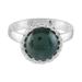 Princess Green Moon,'Sterling Silver Ring with a Princess Green Jade Circle'