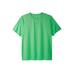 Men's Big & Tall Moisture Wicking Short-Sleeve Crewneck Tee by KingSize in Electric Green (Size L)