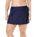 Plus Size Women's Side Slit Swim Skirt by Swimsuits For All in Navy (Size 24)