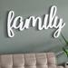 Gracie Oaks Huge Cursive Word 'Family' Wall Décor in Brown/White | 19 H x 34.5 W in | Wayfair IVYB2848 39306889