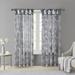 "Madison Park 50x84"" Printed Floral Twist Tab Top Voile Sheer in Grey - Olliix MP40-6614"