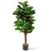 Costway 4 Feet Artificial Fiddle Leaf Fig Tree Decorative Planter