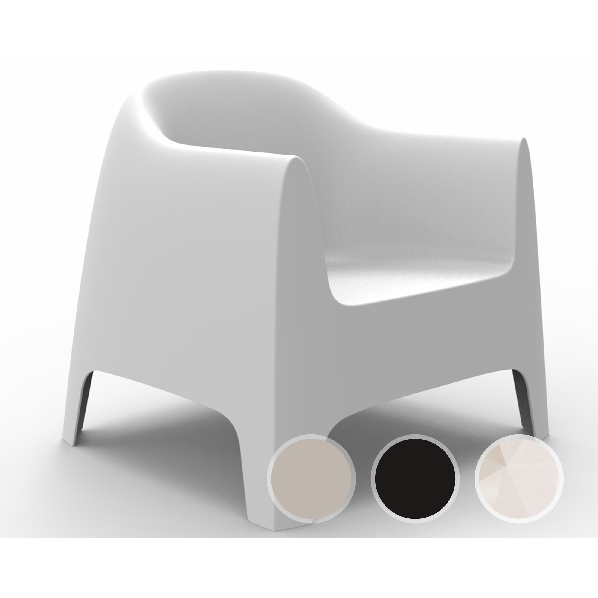Vondom »SOLID« Outdoor Sessel Basic matt / Ecru