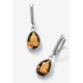 Sterling Silver Drop Earrings Pear Cut Simulated Birthstones by PalmBeach Jewelry in November