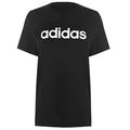 adidas Damen Essential Linear T-Shirt, Black/White, 2XS