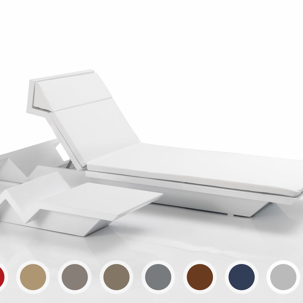 Vondom »REST« Outdoor Sonnenliege Basic matt / LED-Beleuchtung Weiss / Ice