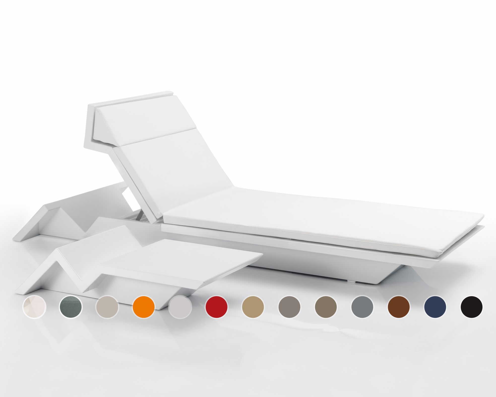 Vondom »REST« Outdoor Sonnenliege Lackiert Hochglanz / ohne Beleuchtung / Beige mit Nautical Beige 3105