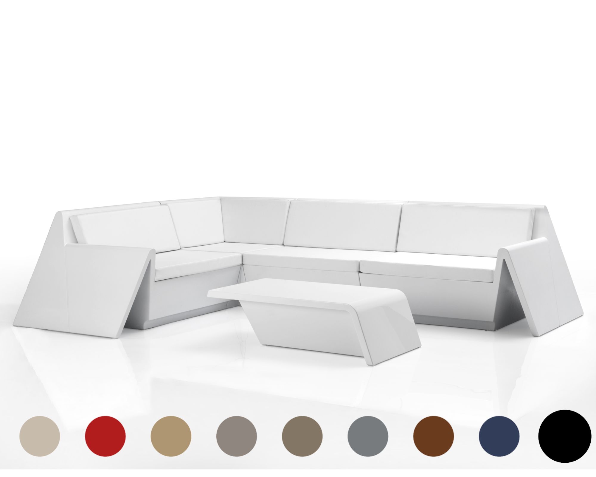 Vondom »REST« Outdoor Modul Seiten-Modul rechts / Lackiert Hochglanz / Black / B 116 x H 74 x T 105 cm Image