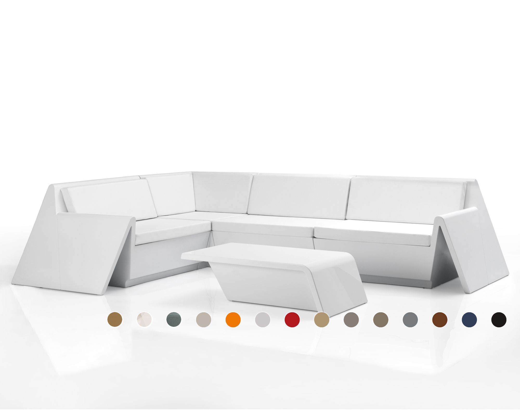 Vondom »REST« Outdoor Modul Chaiselongue / Basic matt / Red / B 106 x H 45 x T 56 cm