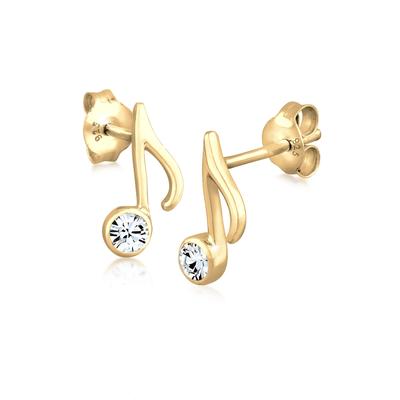 Elli Note Musik 925 Silber, mit Kristallen von Swarovski® goldfarben Damen Image