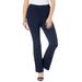 Plus Size Women's Essential Stretch Yoga Pant by Roaman's in Navy (Size 22/24) Bootcut Pull On Gym Workout